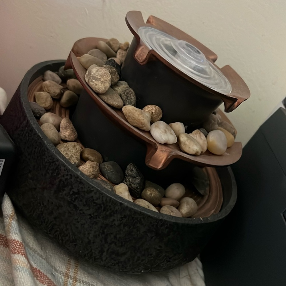 Euc rock and copper colored foundtain zen